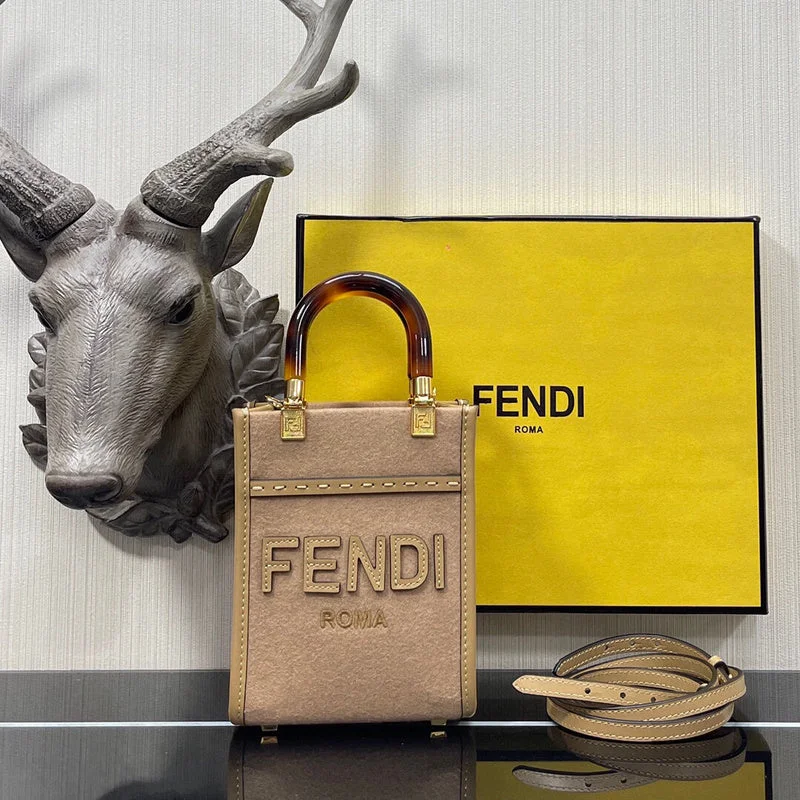 Fendi Sunshine Shopper bags with a structured silhouette and a magnetic - snap closureBC - FENDI BAGS - 086