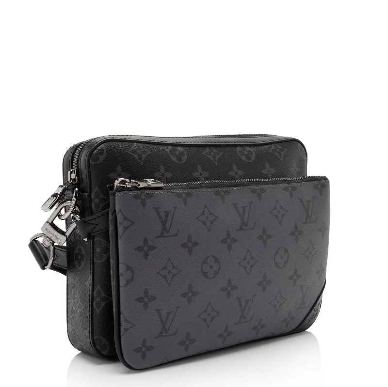 Louis Vuitton Petite Malle bags with a hard - shell structure for uniquenessLouis Vuitton Reverse Monogram Eclipse Trio Messenger Bag (74wbYX)