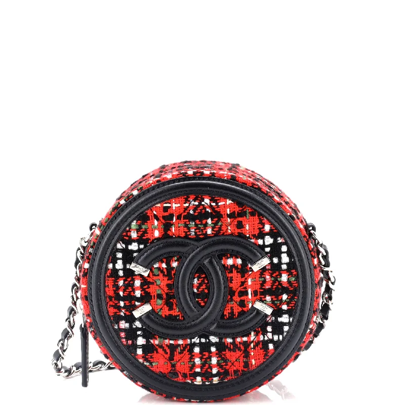 Chanel bags for women with minimalist styleFiligree Round Clutch with Chain Quilted Tweed Mini