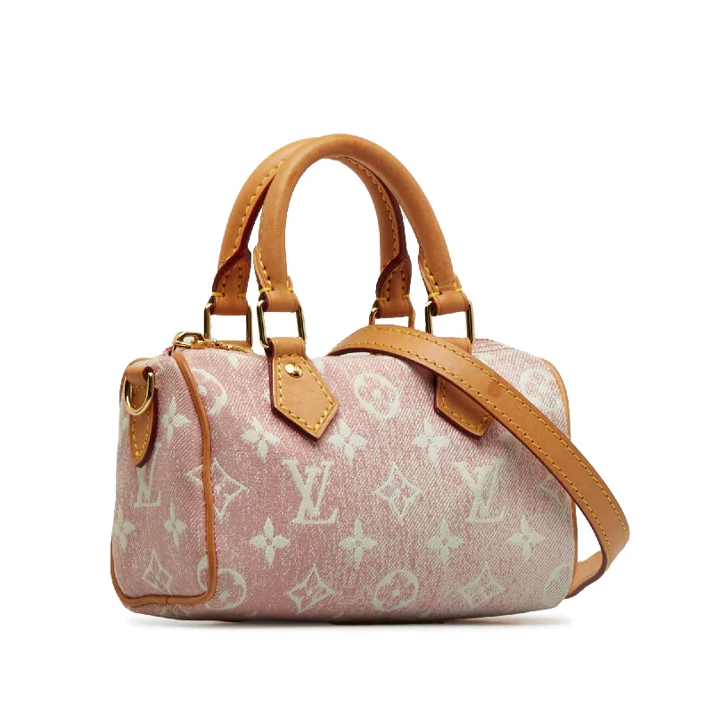 Louis Vuitton backpacks with a multi - pocket organization for functionalityLouis Vuitton Nano Rose Denim Speedy (2HiVV1)