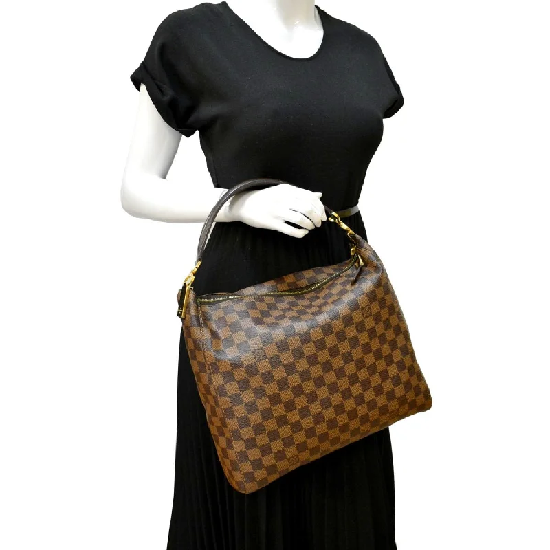 Louis Vuitton tote bags with a spacious interior and multiple pocketsLOUIS VUITTON Portobello PM Damier Ebene Shoulder Bag Brown