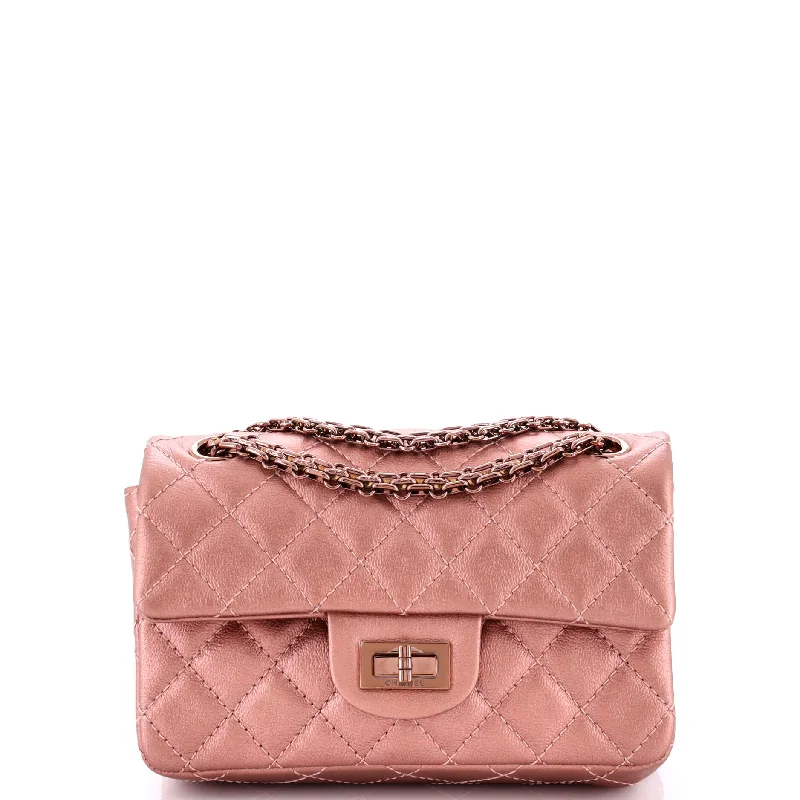 Chanel bags with intricate metal hardwareReissue 2.55 Flap Bag Quilted Metallic Calfskin Mini