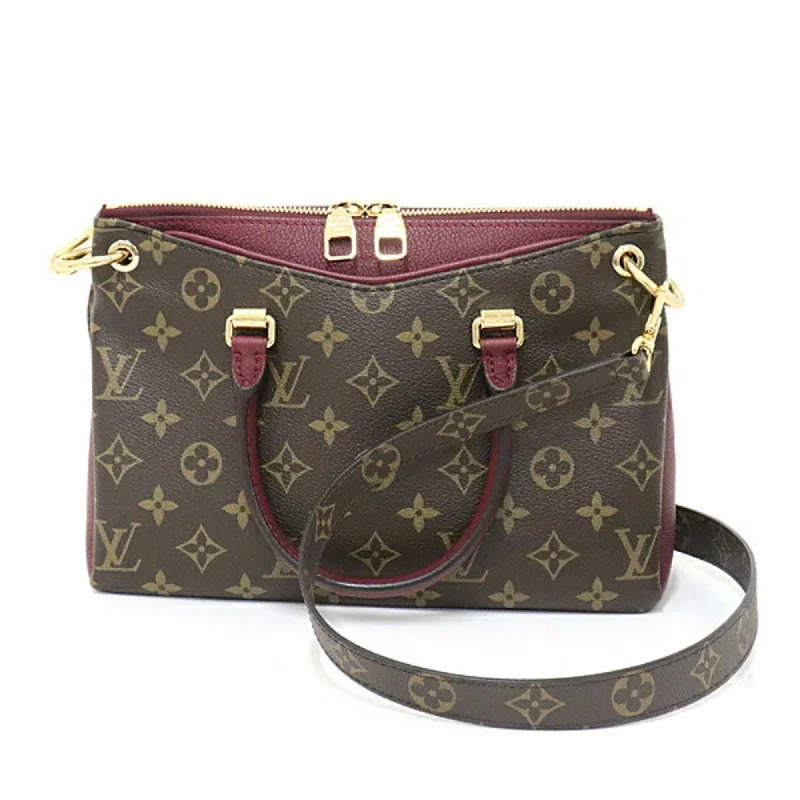 Louis Vuitton handbags with a metal - framed clasp for durabilityLouis Vuitton Palas BB Monogram Leysin M42961 Handbag Brown / Bordeaux Crossbody