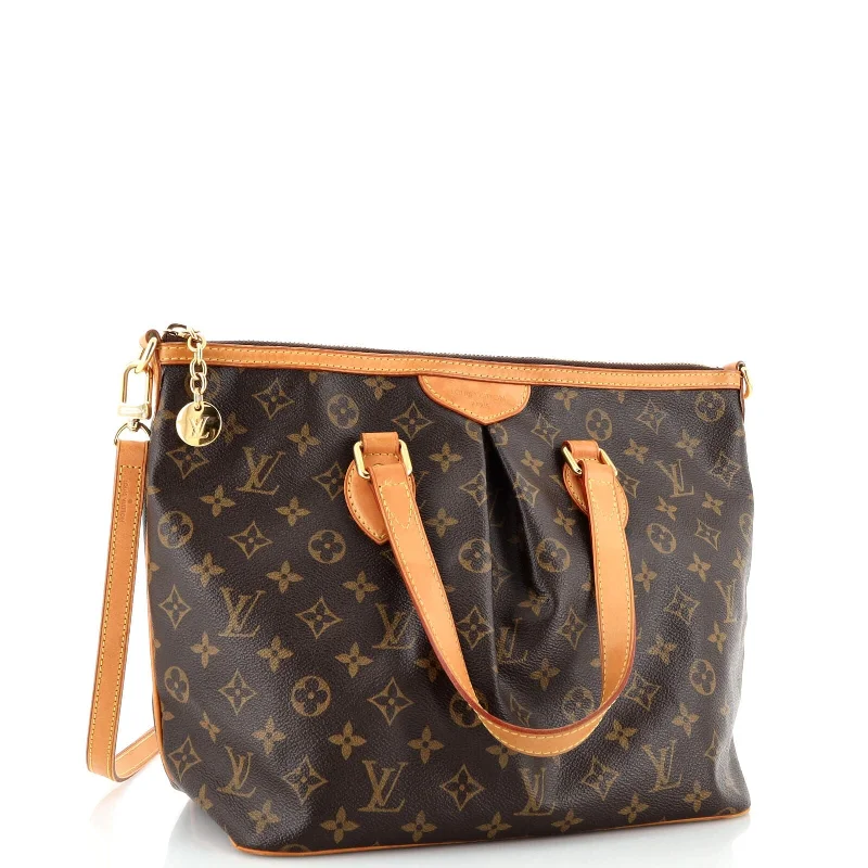 Louis Vuitton tote bags with a printed LV logo on the front for brand visibilityLouis Vuitton Palermo Handbag Canvas Pm