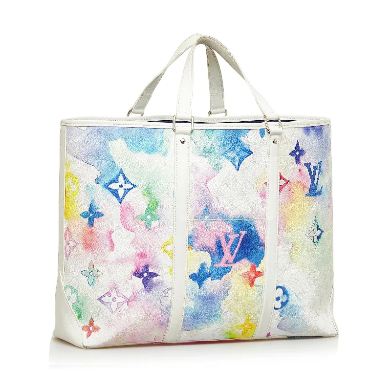 Ladies Louis Vuitton Capucines bags with a detachable shoulder strapLouis Vuitton Monogram Watercolor New Tote GM (R58nWK)