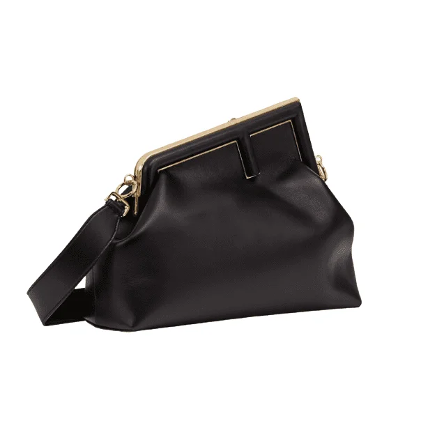 Fendi By The Way bags with a leather - wrapped drawstring for a luxurious and tactile feelFendi First Black leather bag