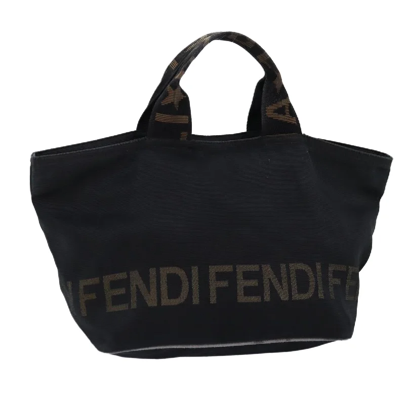 Fendi crossbody bags with a woven leather strap for a unique texture and visual appealFENDI Hand Bag Canvas Black  yb555