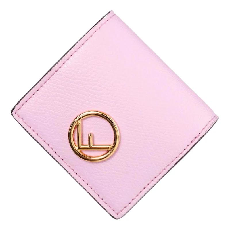 Fendi bags with a touch - screen - friendly pocket for using devices without taking them outFendi Calf Leather F logo Lavanda Pink Leather Coin