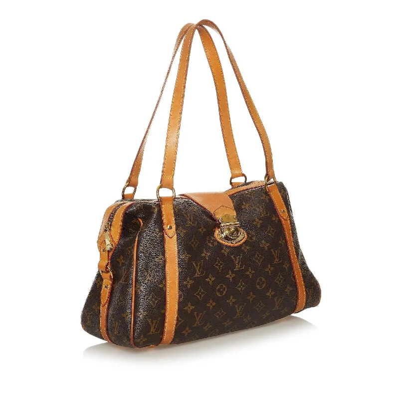 Louis Vuitton bags with a snap - button closure and a decorative charm for styleLouis Vuitton Monogram Stresa 34998)