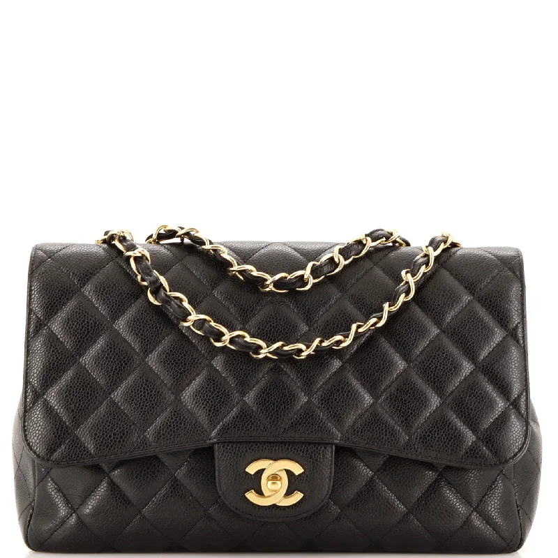 Chanel bags sale 2025Classic Single Flap Bag Quilted Caviar Jumbo