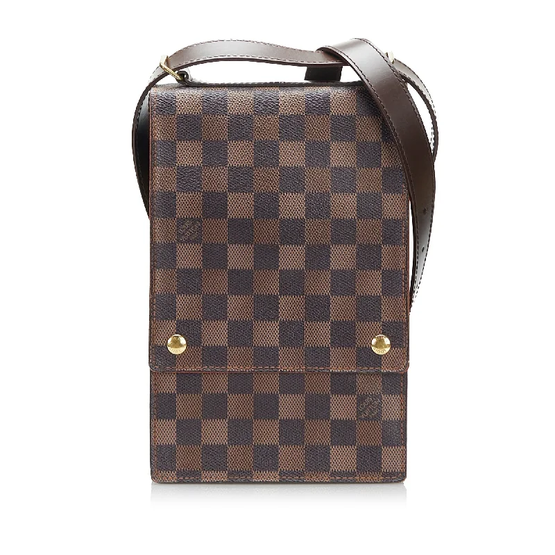 Ladies Louis Vuitton shoulder bags with a single - handle silhouetteLouis Vuitton Portobello Damier Ebene Canvas