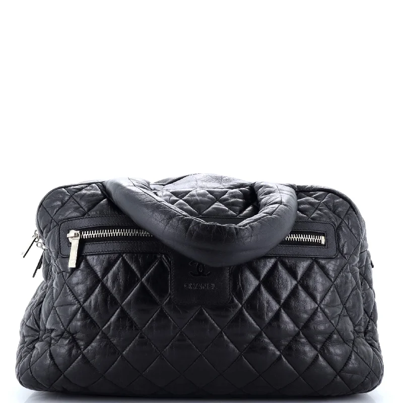 Chanel Quilted Leather Shoulder Bag for FashionistasCoco Cocoon Bowling Bag Quilted Lambskin Large