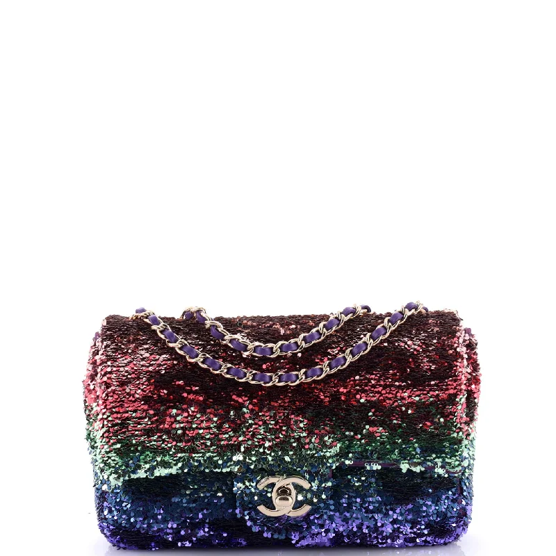 Chanel bags available at online luxury retaileCC Flap Bag Shaded Sequins Mini