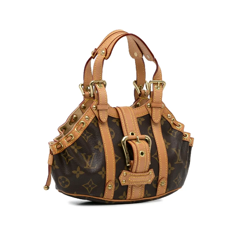 Louis Vuitton bags with a chain - link trim and a leather body for a modern edgeLouis Vuitton Monogram Theda PM (YPPfjZ)