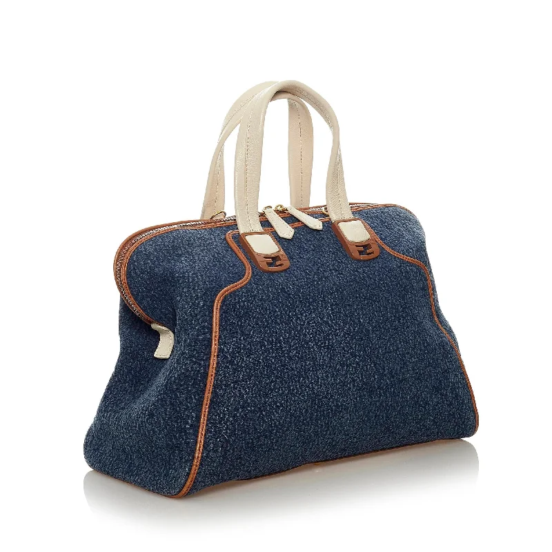 Fendi crossbody bags with a convertible strap that can be worn multiple waysFendi Chameleon Denim Satchel (SHG-29058)