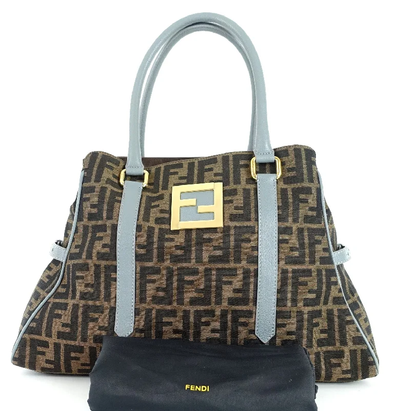 Fendi bags with a back - zip pocket for storing valuables securelyMonogram Canvas Front Ornament Tote Bag