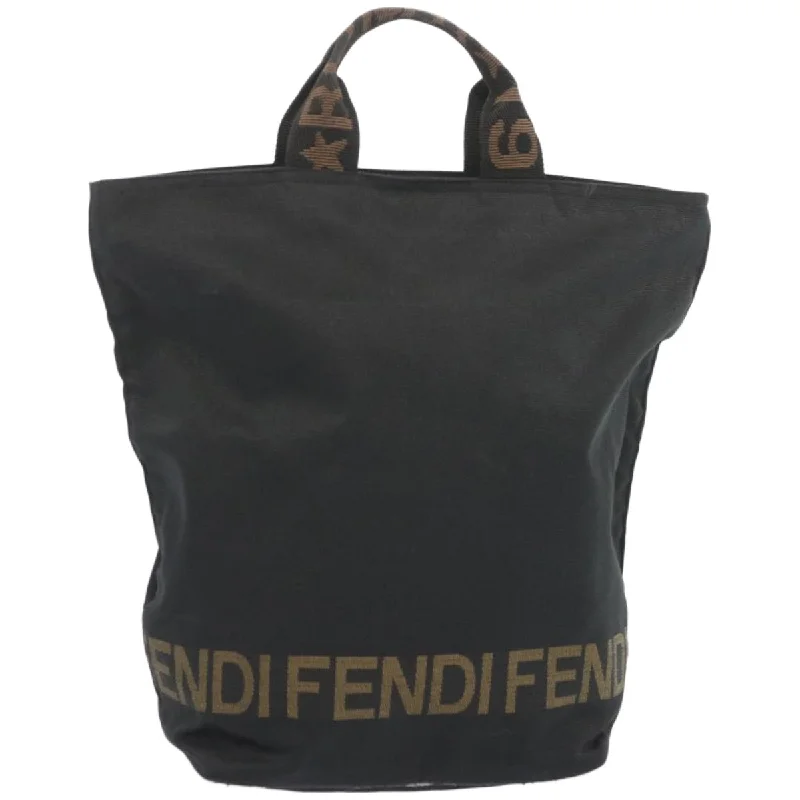 Fendi bags with a leather - bound notebook insert for jotting down notesFENDI Hand Bag Canvas Black  bs12314