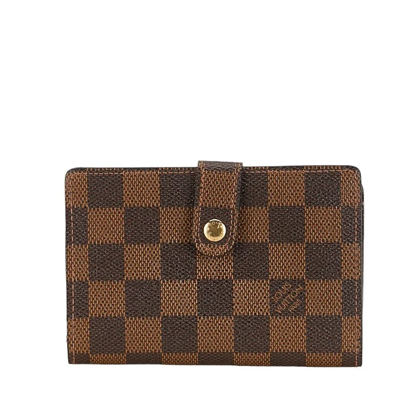 Ladies Louis Vuitton shoulder bags with a magnetic - closure flap for easeLouis Vuitton Portemone Vienna Double Fold Wallet N61664 Brown PVC Leather  Louis Vuitton