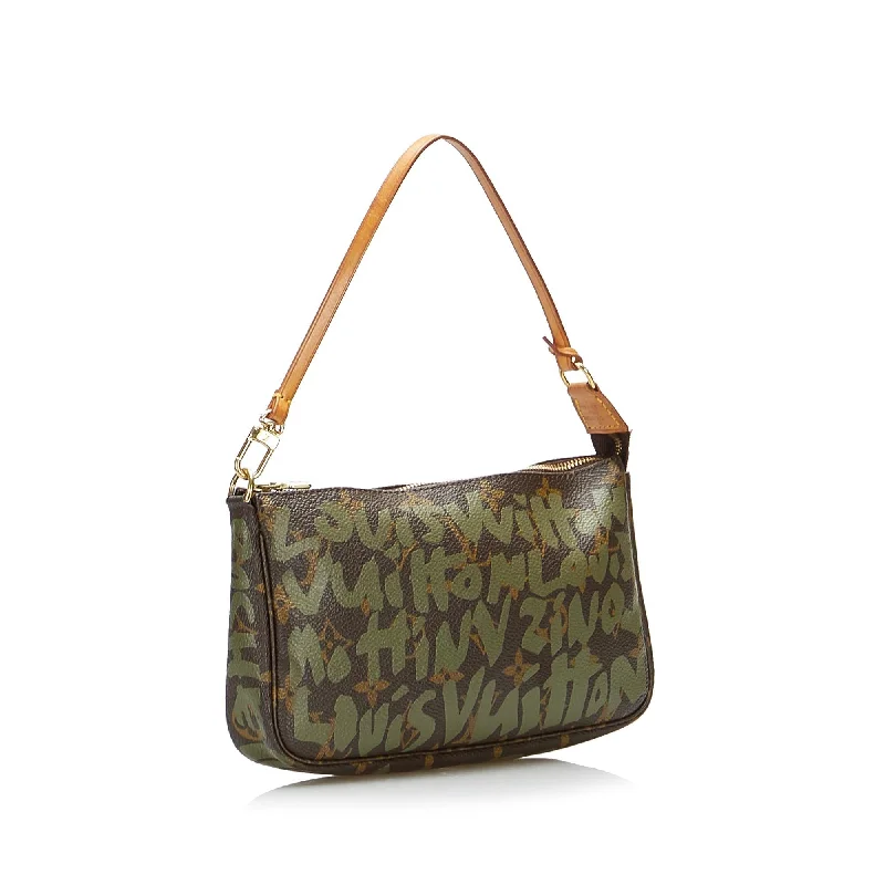 Louis Vuitton bags with a front - flap pocket for quick - access itemsLouis Vuitton Stephen Sprouse Monogram Graffiti Pochette Accessoires (Hv6atm)