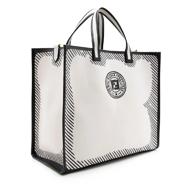 Fendi Sunshine Shopper bags with a structured silhouette and a magnetic - snap closureFendi Coated Canvas Vetrifi Shopping Small Tote (SHF-15005)