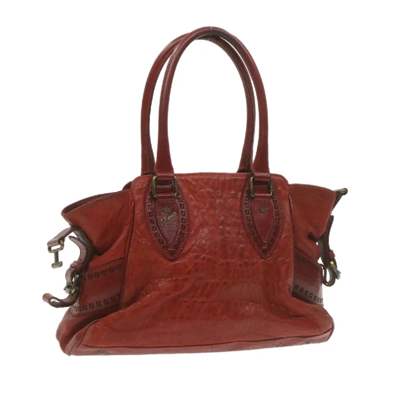 Fendi bags with a voice - activated pocket opener for a high - tech convenienceFENDI Du Jules Hand Bag Leather Red  rd1809