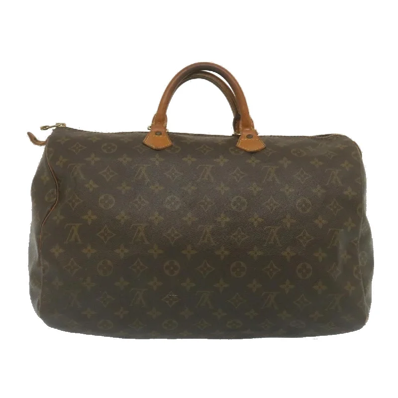 Louis Vuitton bags with a chain - link trim and a leather body for a modern edgeLOUIS VUITTON Monogram Speedy 40 Hand Bag M41522 LV Auth am2265g