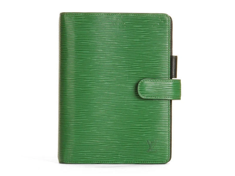 Louis Vuitton handbags with a metal - framed clasp for durabilityLouis Vuitton Green Epi Agenda