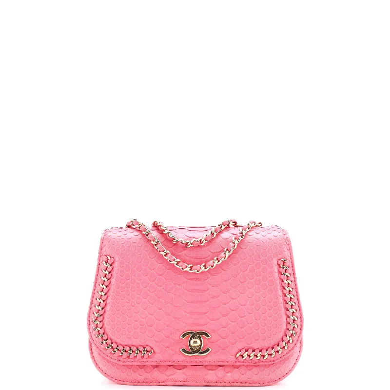 Chanel bags for women who appreciate fine craftsmanshipBraided Chic Flap Bag Python Small