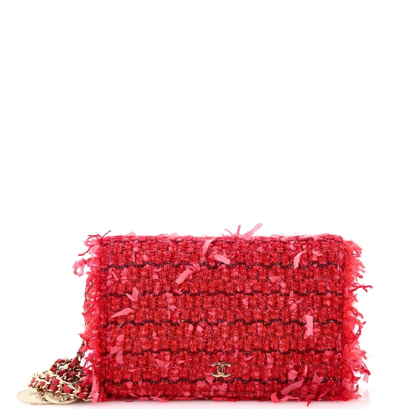 Chanel Lightweight Handbag for Daily ErrandsWallet on Chain Fringe Tweed