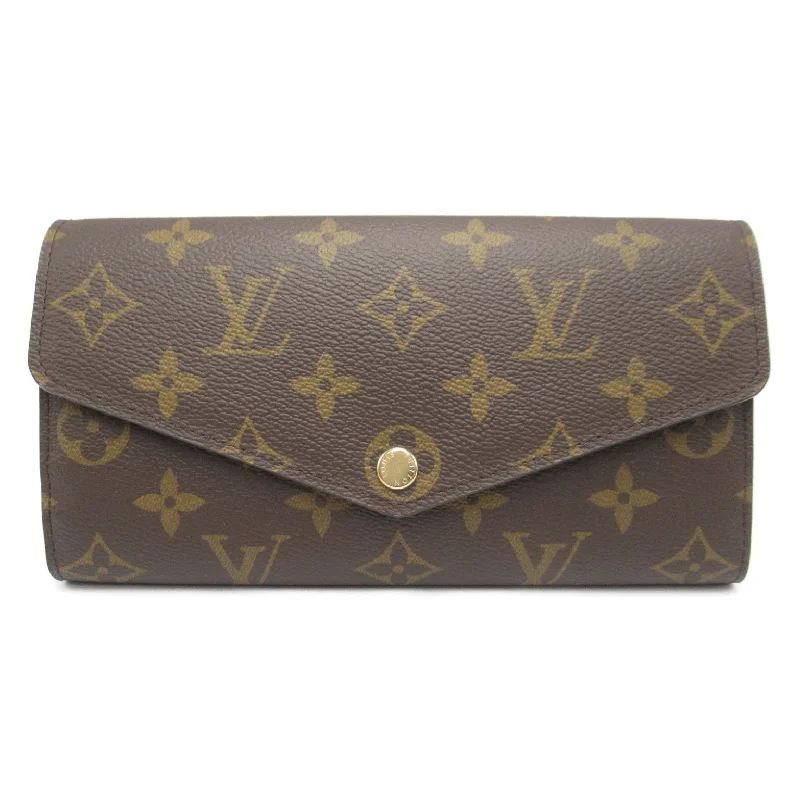 Louis Vuitton backpacks with a multi - pocket organization for functionalityLouis Vuitton Portefolio Sarah Double Fold Wallet Wallet PVC Coated Canvas Monogram   Brown M60531