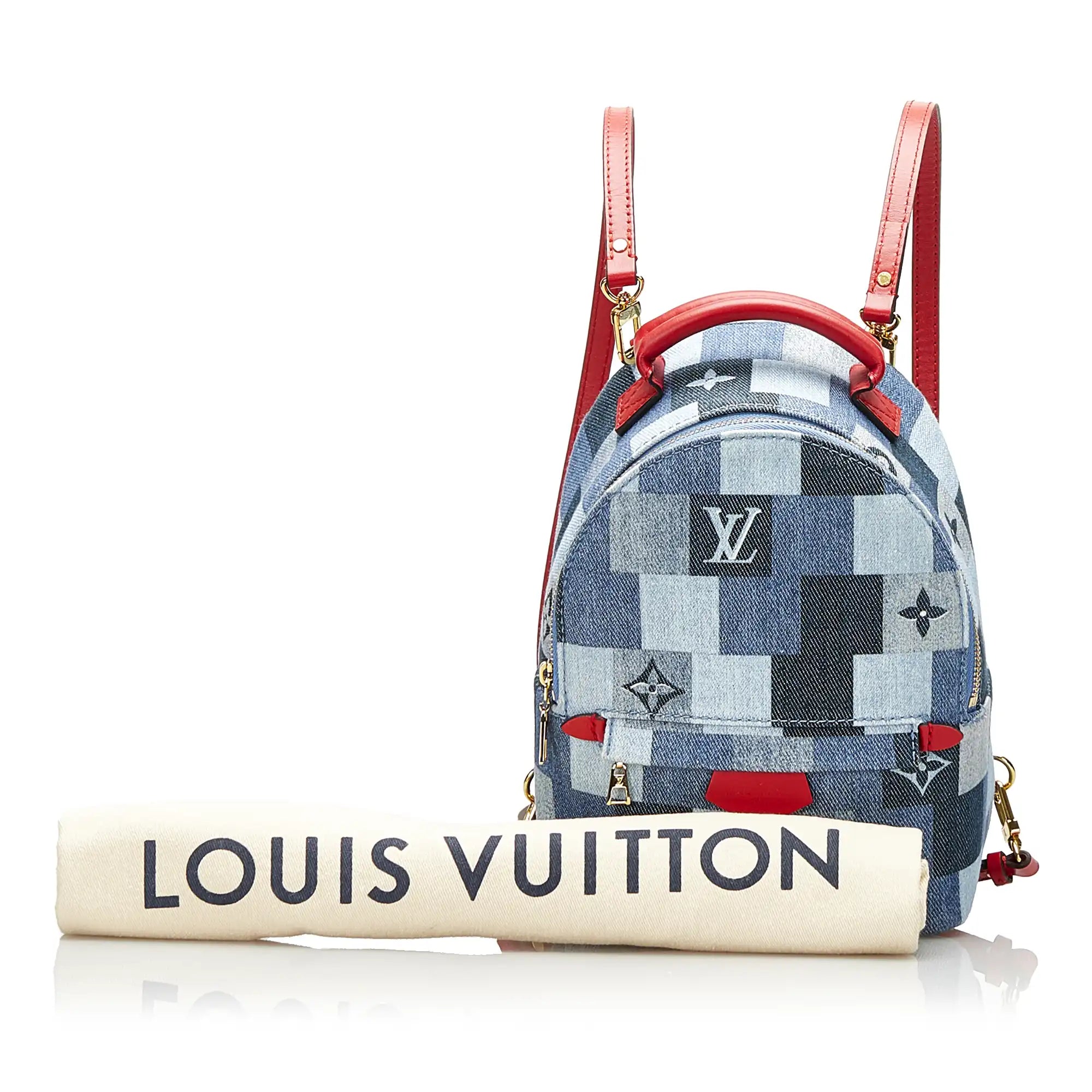 Ladies Louis Vuitton Capucines bags with gold - toned hardwareLouis Vuitton Palm Springs Patchwork Denim Monogram  Limited Edition