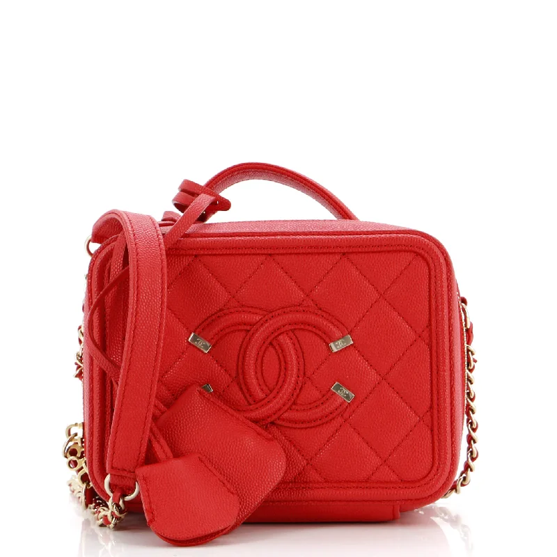 Chanel bags for the minimalist fashionFiligree Vanity Case Quilted Caviar Small