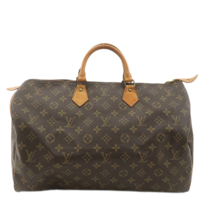 Louis Vuitton backpacks with a padded back panel for comfort during long - wearLouis Vuitton Monogram Speedy 40 Hand Bag Boston Bag M41522