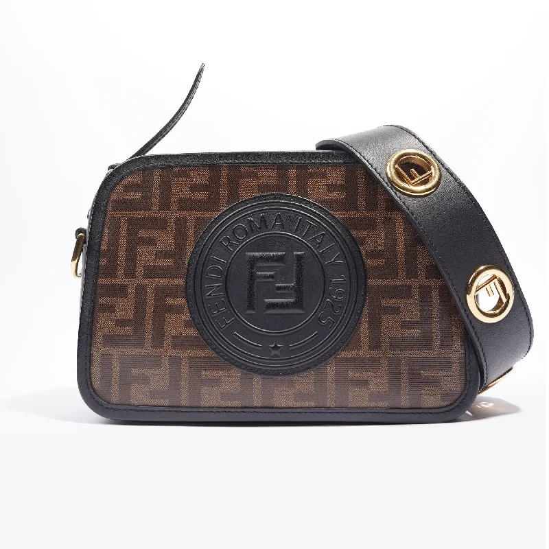 Ladies Fendi Peekaboo bags with a hand - carved leather detail for a unique and artisanal touchFendi Camera Case Monogram Leather / Canvas