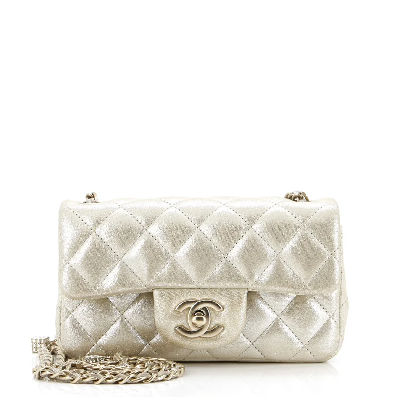 Chanel bags as wedding day accessoriesCrystal Dice Classic Single Flap Bag Quilted Iridescent Calfskin Extra Mini