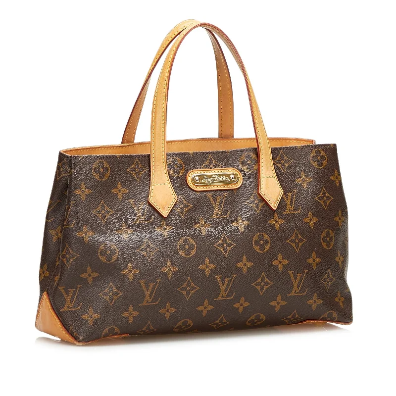 Louis Vuitton bags with a snap - button closure and a decorative charm for styleLouis Vuitton Monogram Wilshire (37976)