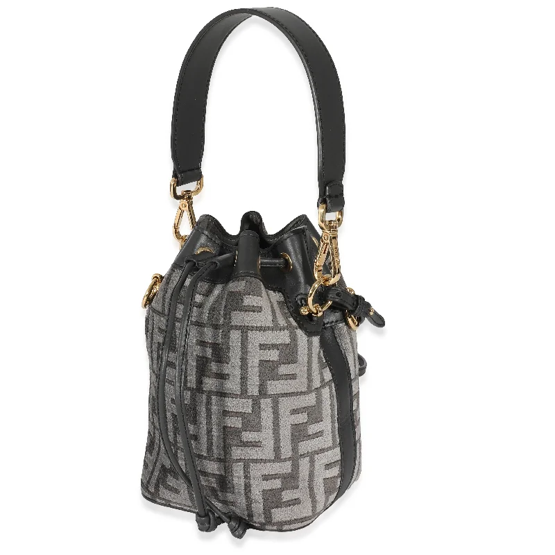 Fendi bags with a Bluetooth - enabled key finder for never losing keys againFendi Grey Tapestry Fabric FF Mon Tresor Bucket Bag