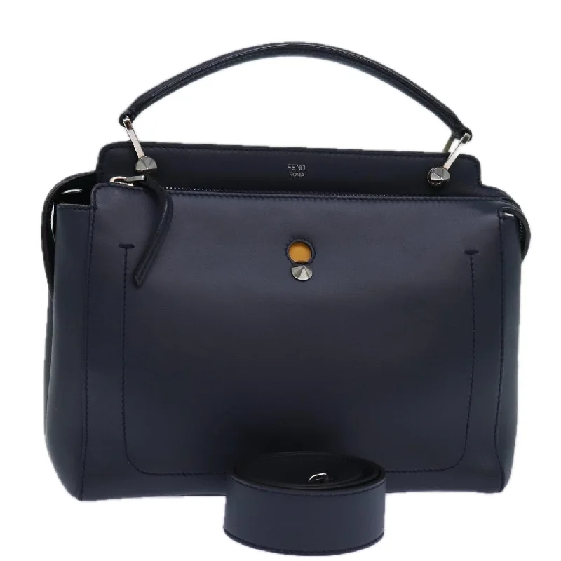 Fendi bags with a Bluetooth - enabled key finder for never losing keys againFENDI Dot Com Hand Bag Leather 2way Navy  ar12222