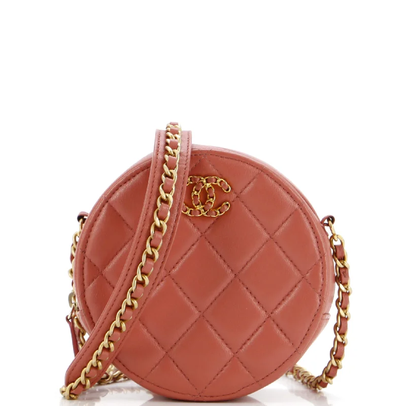 Chanel bags for women who appreciate fine craftsmanshipChain Infinity Round Clutch with Chain Quilted Lambskin