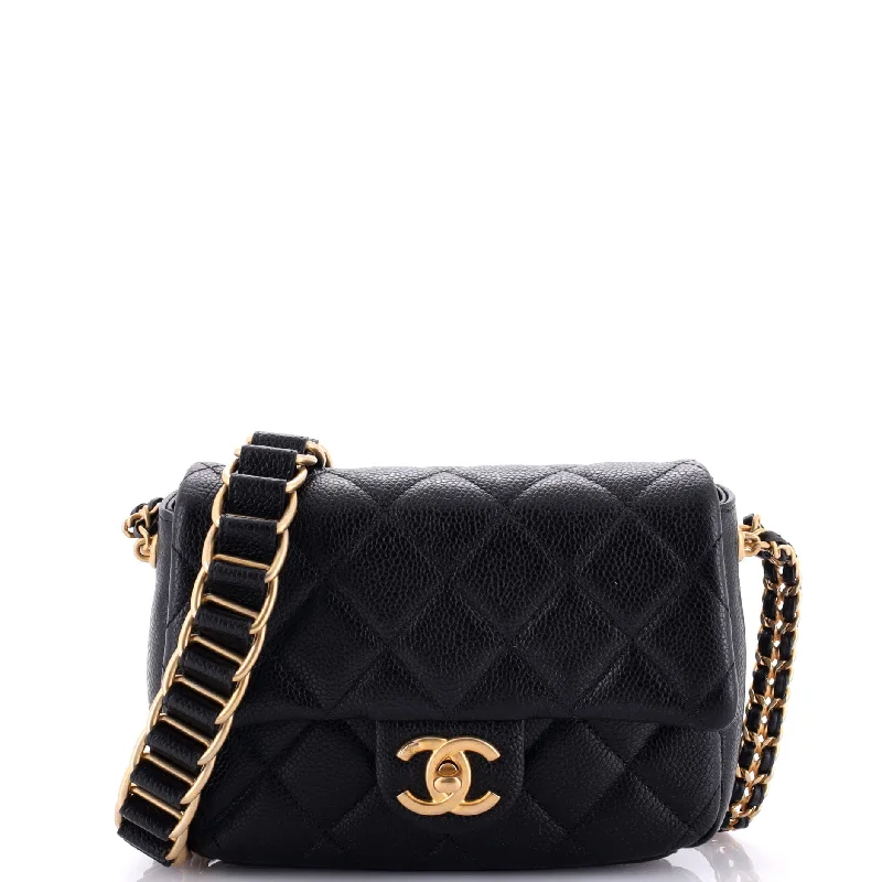 Chanel bags with exclusive seasonal designs and materialsChain Soul Flap Bag Quilted Caviar Mini