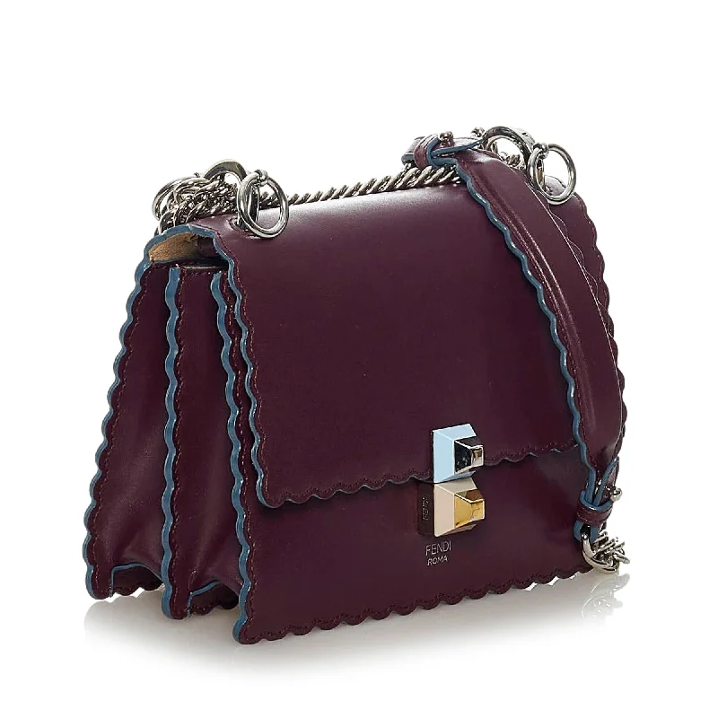 Fendi crossbody bags with a printed floral pattern for a feminine and romantic touchFendi Kan I Leather Crossbody Bag (SHG-28883)