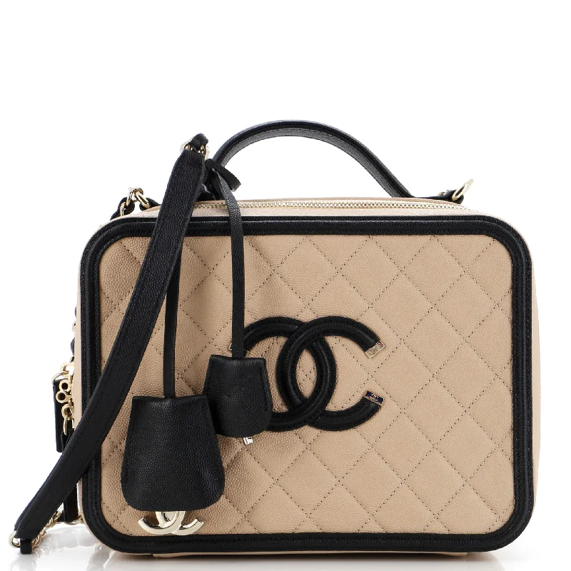 Chanel bags for women with a taste for high fashionFiligree Vanity Case Quilted Caviar Large