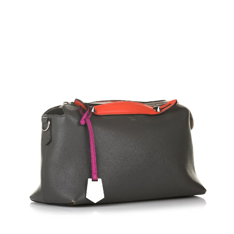 Fendi bags with a back - zip pocket for storing valuables securelyFendi By The Way Leather Satchel (SHG-32892)