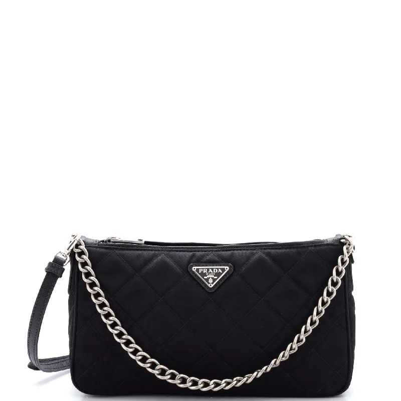 Chanel bags with adjustable chain strapsChain Zip Shoulder Bag Quilted Tessuto Small