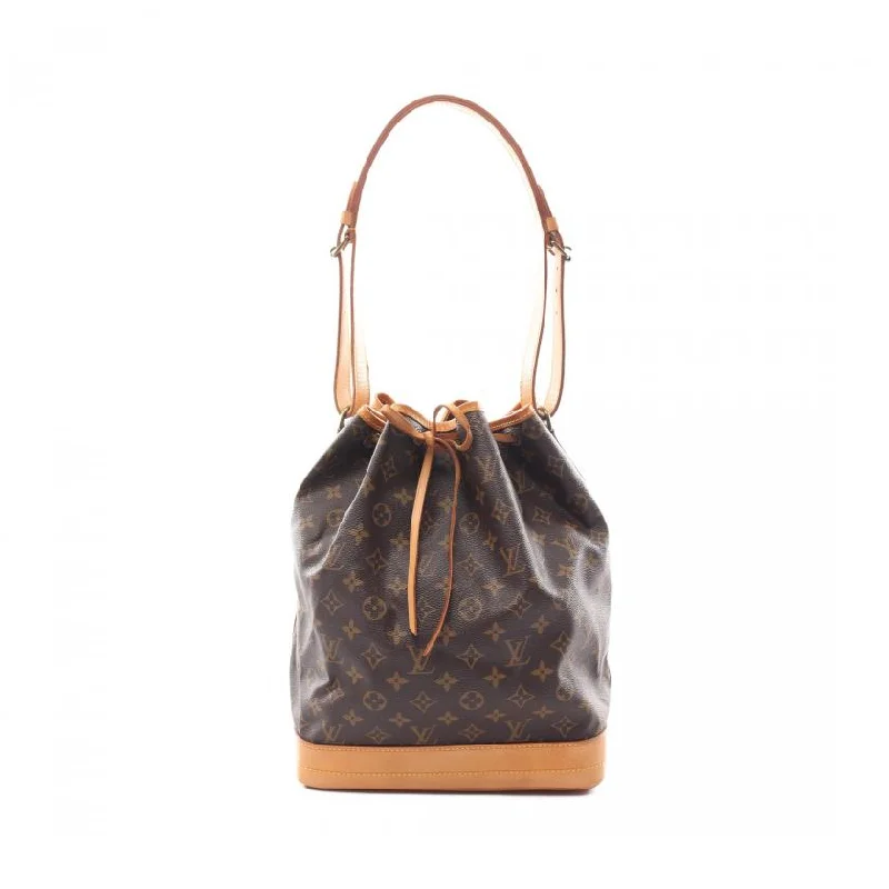 Louis Vuitton handbags with a metal - framed clasp for durabilityLouis Vuitton Noe Monogram Shoulder Bag PVC Leather Brown