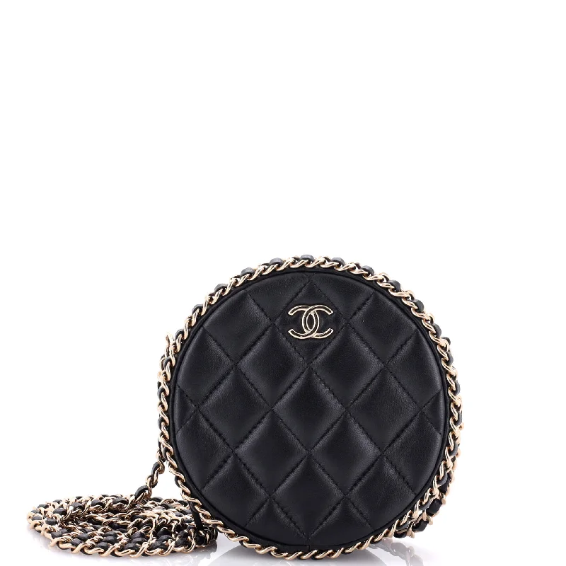 Chanel bags with classic and elegant designsChain Around Round Clutch with Chain Quilted Lambskin