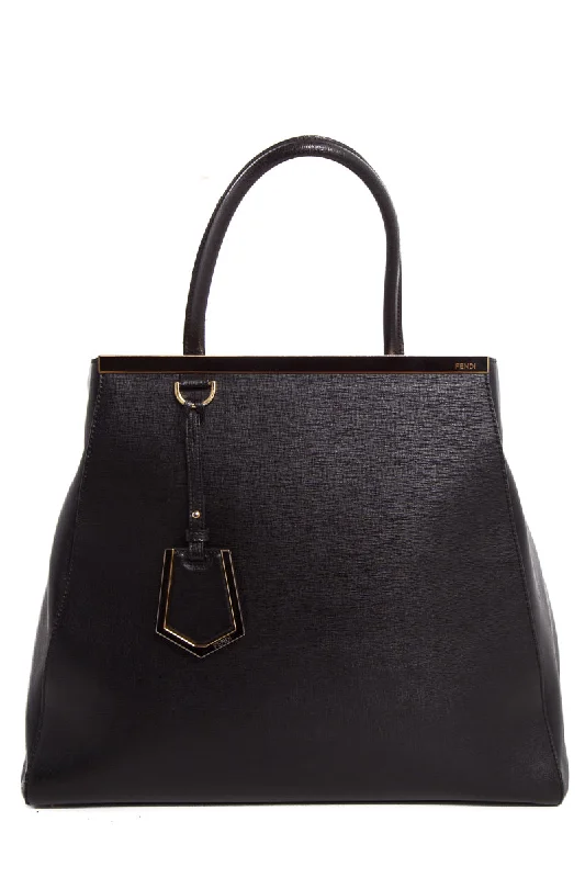 Ladies Fendi crossbody bags with a wide - width strap for enhanced comfort during long - term useFendi Black Sac Du Jour Large Handbag