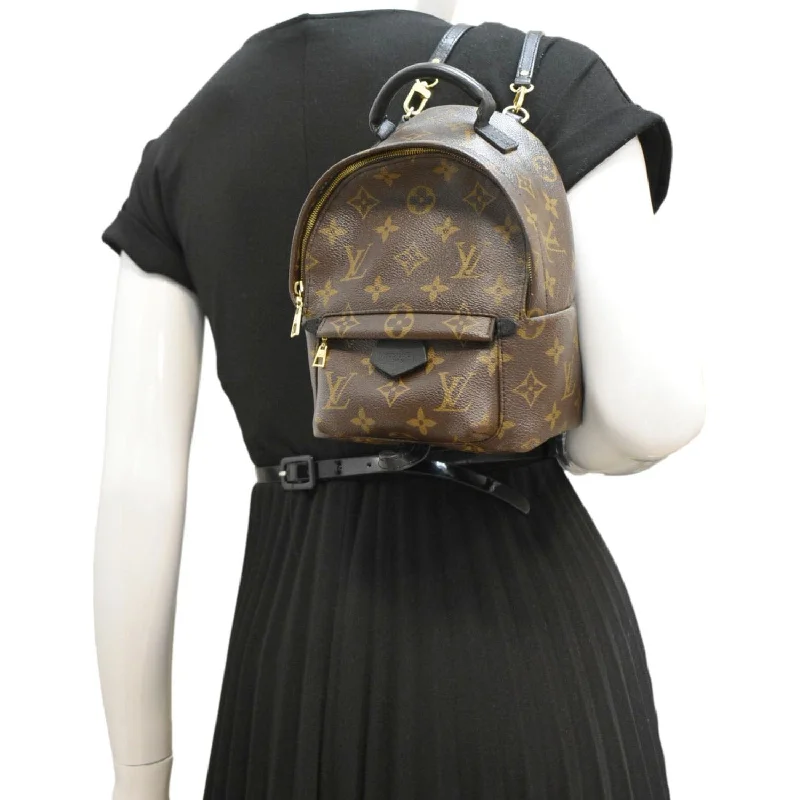 Louis Vuitton backpacks with a padded laptop compartment for travelLOUIS VUITTON Palm Springs Mini Monogram Canvas Backpack Brown