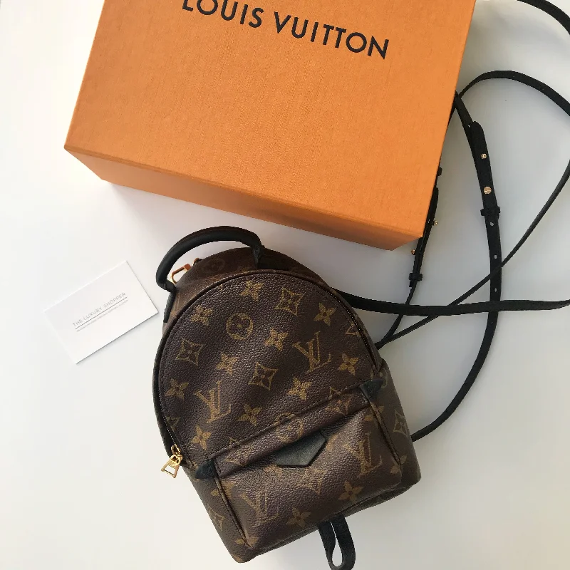 Louis Vuitton tote bags with a printed LV logo on the front for brand visibilityLouis Vuitton Palm Springs Mini Backpack