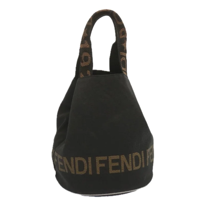 Fendi By The Way bags with a 3D - printed FF logo for a modern and textured lookFENDI Hand Bag Canvas Black 2321 26526 098  bs11262